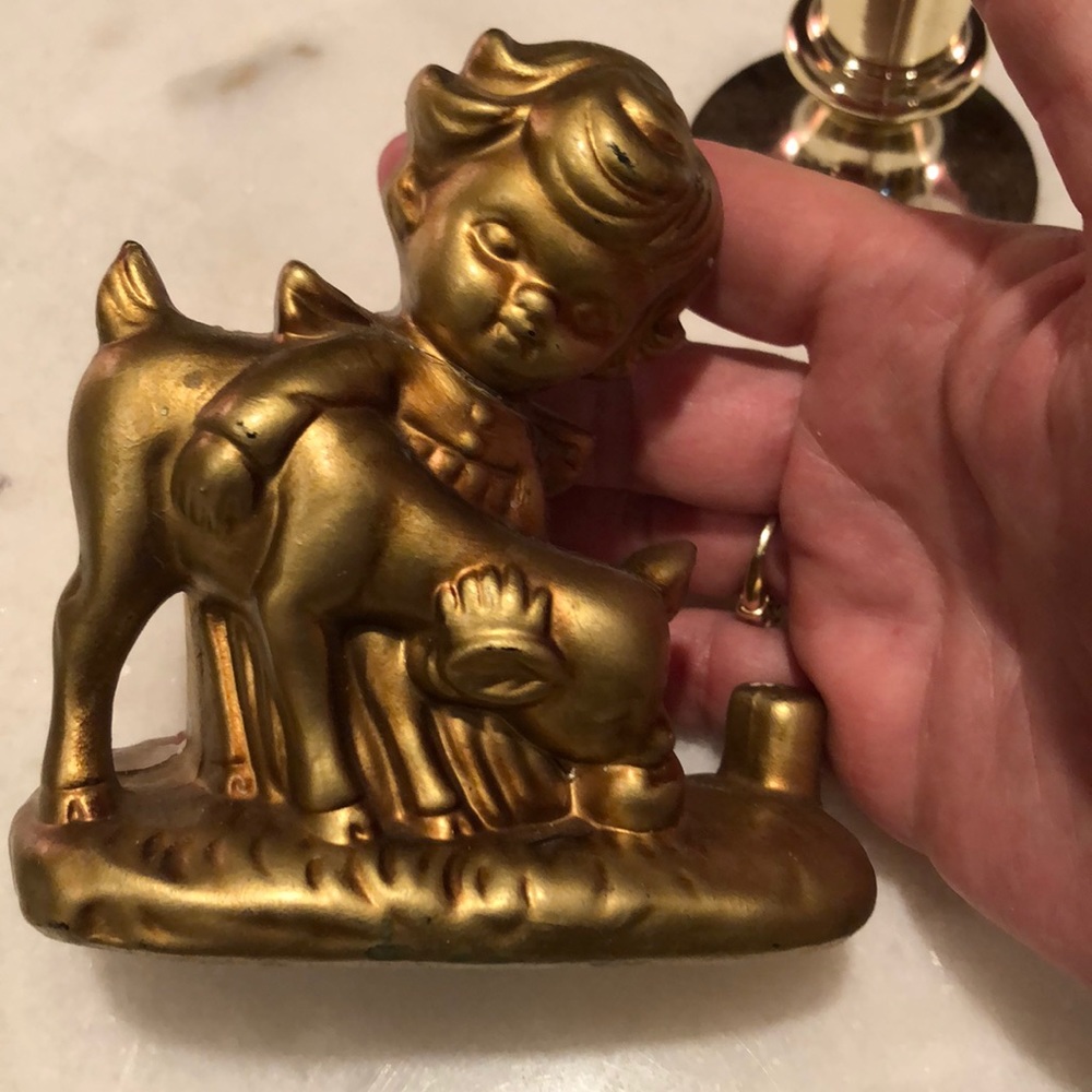CHRISTMAS GOLD CHERUB/CANDLE DECORATIONS • BUNDLE OF 7 ITEMS • VINTAGE • BONUS - Picture 4 of 10